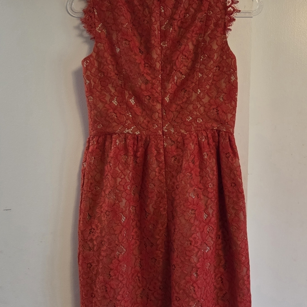 SHOSHANNA Sierra Red Lace Mini Dress Size 4 - Picture 4 of 7